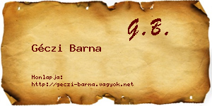 Géczi Barna névjegykártya